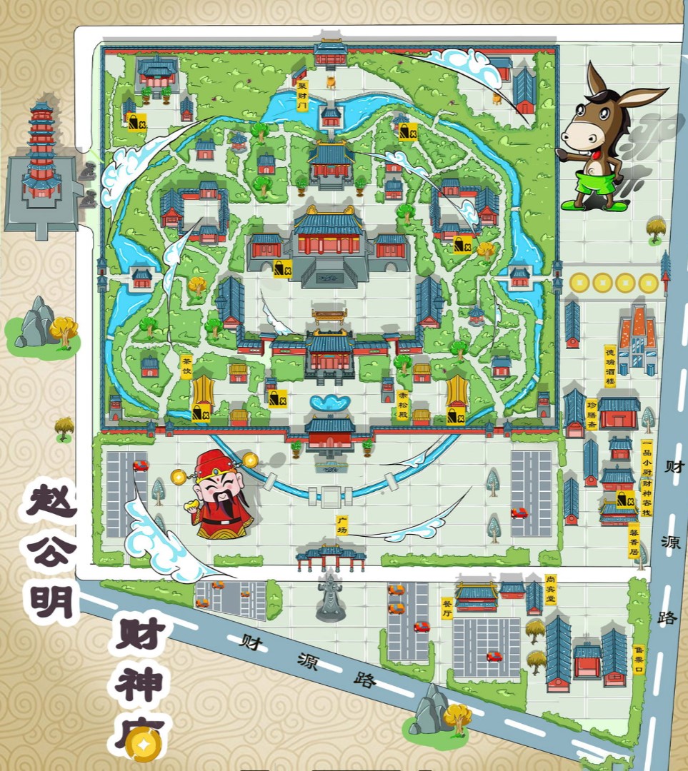 邱县寺庙类手绘地图